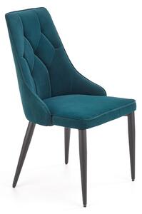 Židle K365 černý kov / tkanina tmavě zelená Halmar