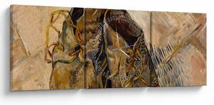 Obraz - Vincent van Gogh, Shoes, reprodukce (s hodinami) (90x30 cm)