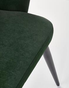 Židle K364 černý kov / tmavě zelený