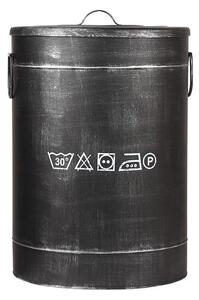 Černý kovový koš na špinavé prádlo LABEL51, ⌀ 40 cm