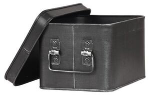 Černý kovový úložný box LABEL51 Media, šířka 22 cm