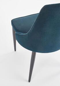 Židle K365 černý kov / tkanina tmavě zelená Halmar