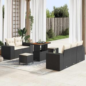 Sada zahradních pohovek 8 ks 8-Počet míst Černá a krémová 3363900
