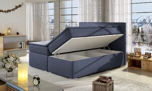 Kontinentální postel Boxspring MARIO modrá 180x200cm