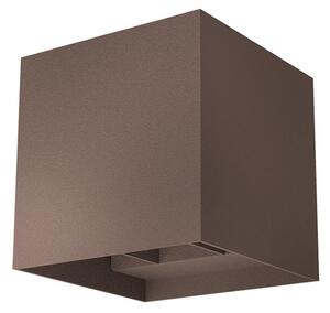 Redo 90299 Vary, hnědé venkovní svítidlo s nastavitelným úhlem svícení LED 2x10W 4000K, 12x12cm