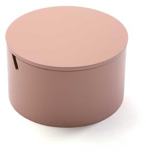 Růžový dřevěný box na šperky Versa Pinky, ø 14 cm