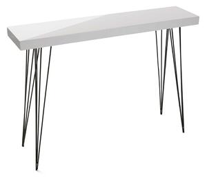 Bílý dřevěný stolek Versa Dallas, 110 x 25 cm