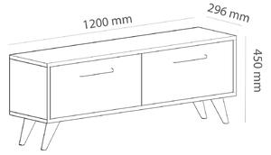 TV stolek/stojan Mesa (safírová + bílá). 1067168