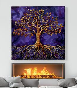 Obraz na plátně - Strom života Zlatý Purpilles FeelHappy.cz Velikost obrazu: 40 x 40 cm