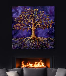 Obraz na plátně - Strom života Zlatý Purpilles FeelHappy.cz Velikost obrazu: 40 x 40 cm