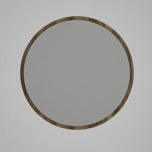 Kulaté nástěnné zrcadlo v hnědém rámu Glob, ⌀ 59 cm