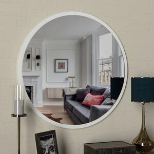 Kulaté nástěnné zrcadlo v bílémém rámu Glob, ⌀ 59 cm