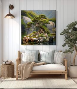 Obraz na plátně - Strom života Ostrovní Bonsai FeelHappy.cz Velikost obrazu: 60 x 60 cm