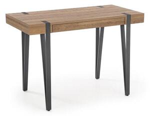 Psací stolek Bernie (tmavé dřevo + černá). 1048753