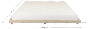 Dvoulůžková postel z borovicového dřeva s matrací Karup Design Dock Comfort Mat Black/Black, 160 x 200 cm