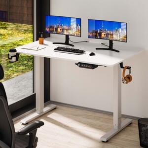 FurniGO Výškově nastavitelný kancelářský stůl bílý - 110x60x118 cm