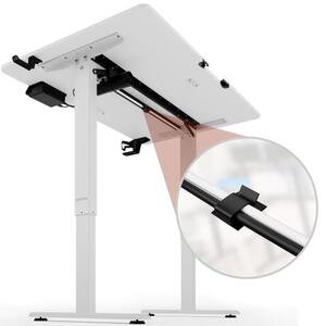 FurniGO Výškově nastavitelný kancelářský stůl bílý - 110x60x118 cm