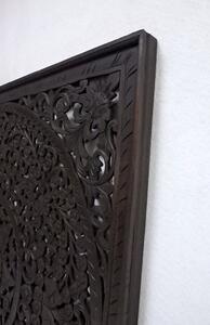 Závěsná dekorace MANDALA 110x110 cm, hnědá, dřevo, ruční práce