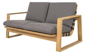 Cane-line 2-místné sofa/pohovka Endless Soft, Cane-line, 162x80x79 cm, rám teak, lankový výplet barva dark grey, sedáky venkovní tkanina AirTouch grey