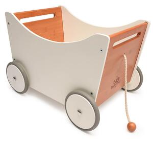 Kinderfeets® Dřevěný kontejner na hračky a nácvik chůze bílá