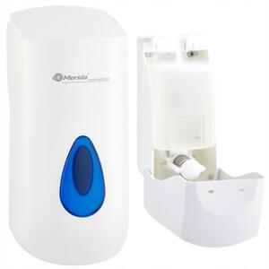 Dávkovač mýdla TOP MINI 400 ml ABS bílý průhled modrý Merida DTN102