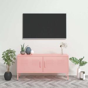TV skříňka růžová 105 x 35 x 50 cm ocel 336229