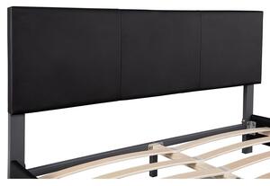 FurniGO Čalouněná postel Bolonia 140 x 200 cm - černá