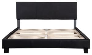 FurniGO Čalouněná postel Bolonia 140 x 200 cm - černá