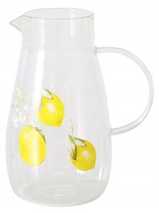 SKLENĚNÝ DŽBÁN NA LIMONÁDU S MOTIVEM CITRONU CAPRI 1500 ML 21 X 12 X 17 CM