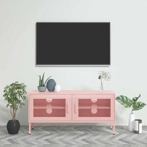 TV skříňka růžová 105 x 35 x 50 cm ocel 336238