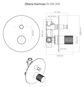 Oltens Hamnes vanová baterie pod omítku černá 34106300