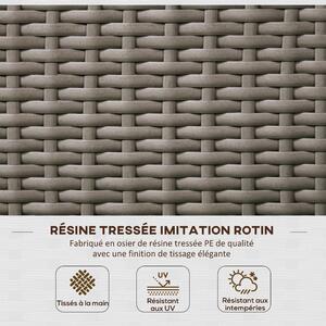 Outsunny Zahradní Truhlík s Příčkami - Vyvýšený Stojan na Rostliny se Šedým Obdélníkovým Květináčem z Woven PE Pryže a Oceli, dim. 103L x 29W x 103H c