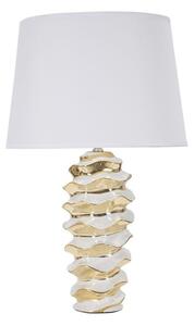 Bílá/ve zlaté barvě keramická stolní lampa s textilním stínidlem (výška 53 cm) Glam Space – Mauro Ferretti