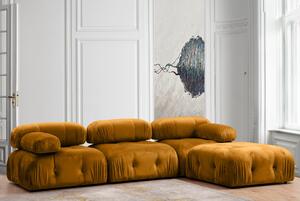 Atelier del Sofa Rohová sedací souprava Bubble Corner ( L1-O1-1R -Puf) - Mustard, Hořčicová