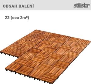 Stilista 90785 STILISTA, Dřevěné dlaždice, mozaika 4 x 6, akát, 22 ks