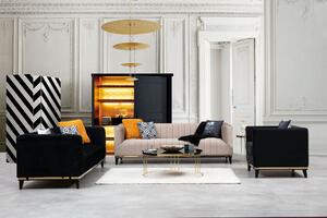Atelier del Sofa 3-místná pohovka Bellino - Black, Černá, Zlatá