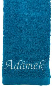 Domovi Malý azurově modrý ručník s vlastním textem 30 x 50 cm