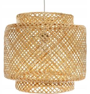 Závěsná lampa Atmosphera béžová dřevěná boho E27 40 W