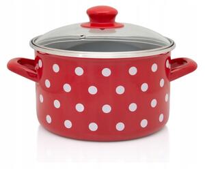 Tradiční Hrnec Metalac Dots on red 6,75 l