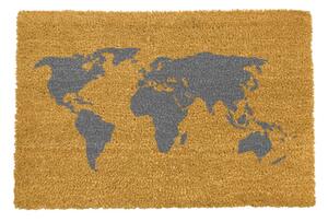 Rohožka z přírodního kokosového vlákna Artsy Doormats World Map, 40 x 60 cm