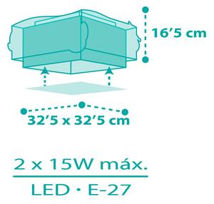 Dalber 63446 MERMAIDS - Dětské fosforeskující stropní svítidlo s motivem mořské víly + Dárek 2x LED žárovka (Stropní přisazený lustr do pokojíčku)