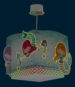 Dalber 63442 MERMAIDS - Dětský lustr do pokojíčku s motivem mořské víly, fosforeskující + Dárek LED žárovka (Dětský lustr s mořskými vílami)