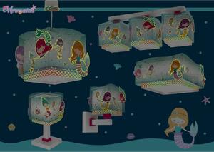 Dalber 63442 MERMAIDS - Dětský lustr do pokojíčku s motivem mořské víly, fosforeskující + Dárek LED žárovka (Dětský lustr s mořskými vílami)