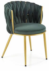 Jídelní židle Kesy (tmavě zelená + zlatá). 1049474