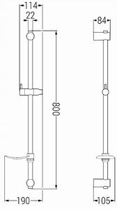 Sprchová kovová tyč s držákem na ruční sprchu a mýdlo MEXEN DF - 80 cm - chromová