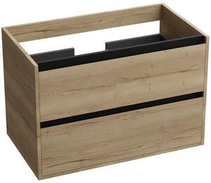LaVita Minnesota skříňka 80.5x46x54.2 cm pod umyvadlo závěsná černá-dub 5900378324393