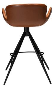 Koňakově hnědá barová židle z imitace kůže DAN–FORM Denmark Gaia, výška 87 cm