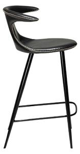 Černá barová židle z imitace kůže DAN–FORM Denmark Flair, výška 90 cm