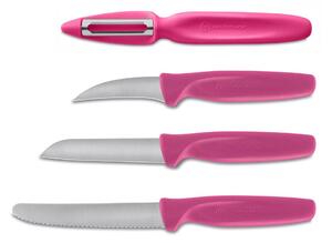 Wüsthof Sada 3 nožů růžových Create Collection se škrabkou
