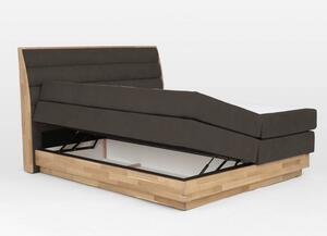 Hnědá postel boxspring masiv dub s úložným prostorem Richard 200x200